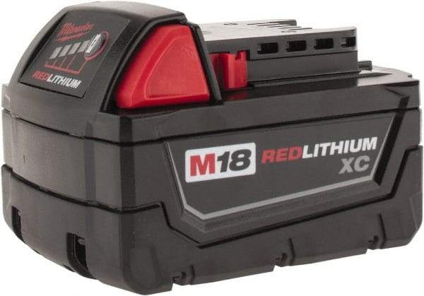 Milwaukee Tool - 18 Volt Lithium-Ion Power Tool Battery - 4 Ahr Capacity, 1-1/2 hr Charge Time, Series M18 XC RED - A1 Tooling