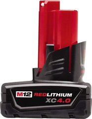 Milwaukee Tool - 12 Volt Lithium-Ion Power Tool Battery - 4 Ahr Capacity, 1-1/2 hr Charge Time, Series M12 XC RED - A1 Tooling