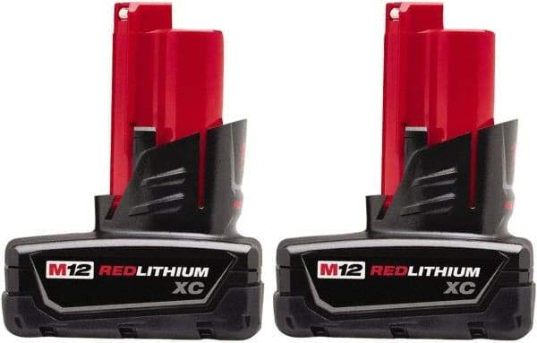 Milwaukee Tool - 12 Volt Lithium-Ion Power Tool Battery - 3 Ahr Capacity, 1 hr Charge Time, Series M12 XC RED - A1 Tooling