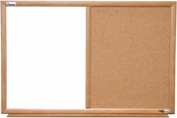 Ability One - 2" High x 37" Wide Combination Dry Erase and Natural Cork - Melamine, 52" Deep - A1 Tooling