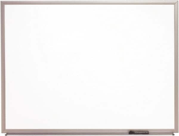 Ability One - 2" High x 37" Wide Porcelain on Steel Magnetic Marker Board with Wood Frame - Porcelain, 52" Deep - A1 Tooling