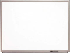 Ability One - 2" High x 37" Wide Porcelain on Steel Magnetic Marker Board with Wood Frame - Porcelain, 52" Deep - A1 Tooling