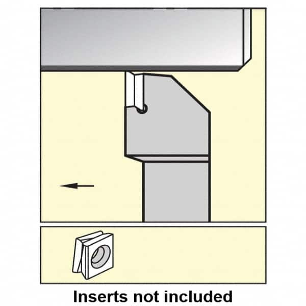 Kennametal - 1.780...90DEG, Left Hand Cut, 0° Lead Angle, 1" Shank Height x 1" Shank Width, Negative Rake Indexable Turning Toolholder - 6" OAL, C8FIX15..L.. Insert Compatibility, Series Fix-Perfect - A1 Tooling