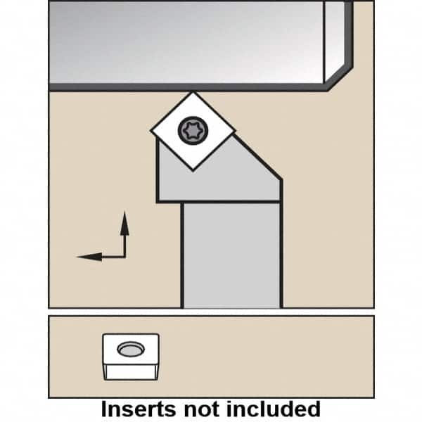 Kennametal - SSSC, Right Hand Cut, 45° Lead Angle, 16mm Shank Height x 16mm Shank Width, Neutral Rake Indexable Turning Toolholder - 100mm OAL, SC..120408 Insert Compatibility, Series SSSC - A1 Tooling