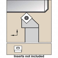 Kennametal - SSSC, Right Hand Cut, 45° Lead Angle, 16mm Shank Height x 16mm Shank Width, Neutral Rake Indexable Turning Toolholder - 100mm OAL, SC..120408 Insert Compatibility, Series SSSC - A1 Tooling