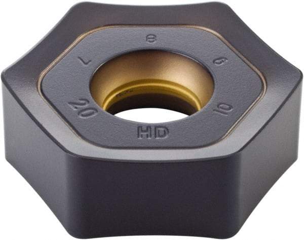 Kennametal - HNPJ755 Grade KCPK30 Carbide Milling Insert - TiN/TiCN/Al2O3 Finish, 0.2923" Thick, 7/8" Inscribed Circle, 2mm Corner Radius - A1 Tooling