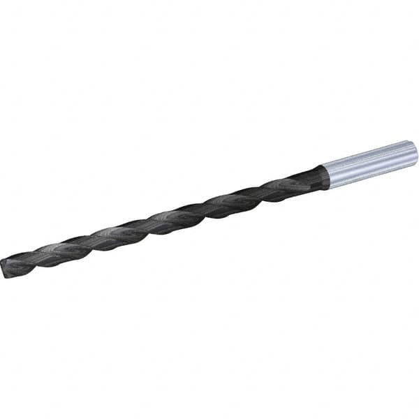 Extra Length Drill Bit: 0.7677″ Dia, 135 °, Solid Carbide Multilayer TiAlN Finish, 11.0236″ Flute Length, Spiral Flute, Straight-Cylindrical Shank, Series B269-HP