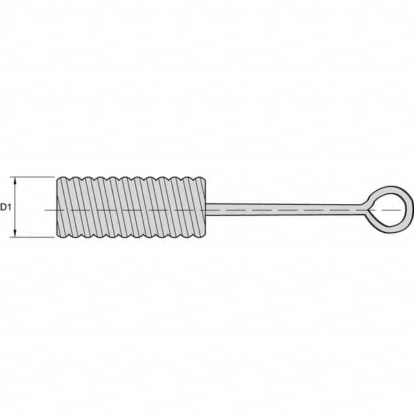 Kennametal - 1/2" Diam Nylon Spiral Brush - Single Spiral, 1/2" Filament Diam - A1 Tooling