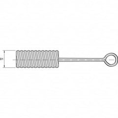 Kennametal - 1/4" Diam Nylon Spiral Brush - Single Spiral, 1/4" Filament Diam - A1 Tooling