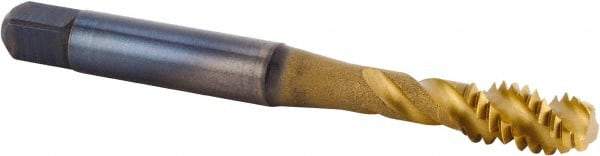 Kennametal - M8x1.25 Metric 3 Flute 6HX Modified Bottoming Spiral Flute Tap - Powdered Metal, TiCN/TiN Finish, 68.58mm OAL, Right Hand Flute, Right Hand Thread, Series T630 - A1 Tooling