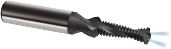 Guhring - M8x0.75 Metric Fine, 0.2854" Cutting Diam, 2 Flute, Solid Carbide Helical Flute Thread Mill - Internal Thread, 20.8mm LOC, 74mm OAL, 10mm Shank Diam - A1 Tooling