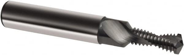 Guhring - M4x0.50 Metric Fine, 0.1378" Cutting Diam, 2 Flute, Solid Carbide Helical Flute Thread Mill - Internal Thread, 8.7mm LOC, 48mm OAL, 6mm Shank Diam - A1 Tooling