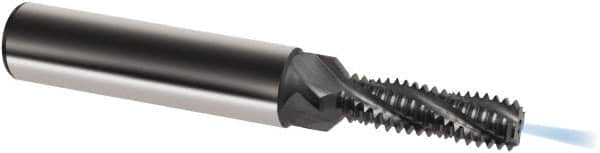 Guhring - M8x1 Metric Fine, 0.252" Cutting Diam, 3 Flute, Solid Carbide Helical Flute Thread Mill - Internal Thread, 20.5mm LOC, 74mm OAL, 10mm Shank Diam - A1 Tooling