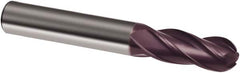 Guhring - 1/4" Diam, 1-1/8" LOC, 4 Flute Solid Carbide Ball End Mill - FIREX Finish, Single End, 3" OAL, 1/4" Shank Diam, Spiral Flute - A1 Tooling