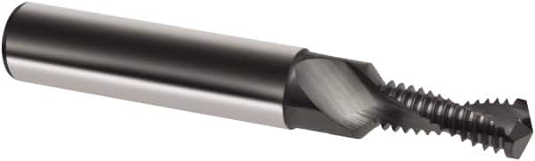 Guhring - M10x2.00 Metric, 0.3346" Cutting Diam, 2 Flute, Solid Carbide Helical Flute Thread Mill - Internal Thread, 22.5mm LOC, 80mm OAL, 12mm Shank Diam - A1 Tooling