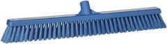 Vikan - 24" Combo Duty Polyester Push Broom - 2" Bristle Length, Plastic Block, European Threaded Handle Connection - A1 Tooling