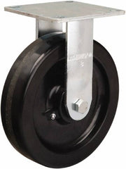 Hamilton - 8" Diam x 2" Wide x 9-1/2" OAH Top Plate Mount Rigid Caster - Phenolic, 900 Lb Capacity, Straight Roller Bearing, 5 x 5-1/2" Plate - A1 Tooling