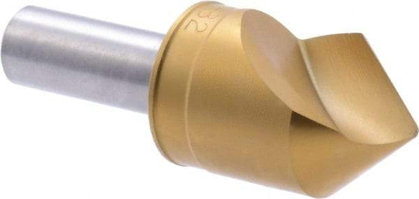 M.A. Ford - 1" Head Diam, 1/2" Shank Diam, 1 Flute 82° High Speed Steel Countersink - TiN Finish, 2-3/4" OAL - A1 Tooling