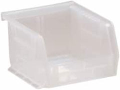 Quantum Storage - 8 Lb. Load Capacity, 5" Deep, Clear Polypropylene Hopper Stacking Bin - 3" High x 4-1/8" Wide x 5" Long - A1 Tooling