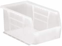 Quantum Storage - 20 Lb. Load Capacity, 9-1/4" Deep, Clear Polypropylene Hopper Stacking Bin - 5" High x 6" Wide x 9-1/4" Long - A1 Tooling