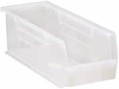 Quantum Storage - 50 Lb. Load Capacity, 14-3/4" Deep, Clear Polypropylene Hopper Stacking Bin - 5" High x 5-1/2" Wide x 14-3/4" Long - A1 Tooling