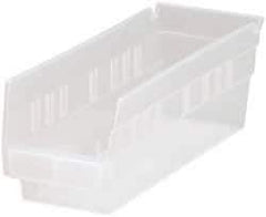 Quantum Storage - 30 Lb. Load Capacity, 11-5/8" Deep, Clear Polypropylene Hopper Shelf Bin - 4" High x 4-1/8" Wide x 11-5/8" Long - A1 Tooling