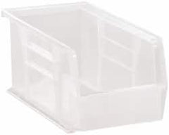 Quantum Storage - 30 Lb. Load Capacity, 10-7/8" Deep, Clear Polypropylene Hopper Stacking Bin - 5" High x 5-1/2" Wide x 10-7/8" Long - A1 Tooling