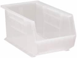 Quantum Storage - 60 Lb. Load Capacity, 14-3/4" Deep, Clear Polypropylene Hopper Stacking Bin - 7" High x 8-1/4" Wide x 14-3/4" Long - A1 Tooling