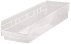 Quantum Storage - 50 Lb. Load Capacity, 23-5/8" Deep, Clear Polypropylene Hopper Shelf Bin - 4" High x 6-5/8" Wide x 23-5/8" Long - A1 Tooling