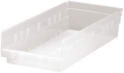 Quantum Storage - 40 Lb. Load Capacity, 17-7/8" Deep, Clear Polypropylene Hopper Shelf Bin - 4" High x 8-3/8" Wide x 17-7/8" Long - A1 Tooling