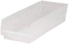 Quantum Storage - 40 Lb. Load Capacity, 17-7/8" Deep, Clear Polypropylene Hopper Shelf Bin - 4" High x 6-5/8" Wide x 17-7/8" Long - A1 Tooling