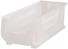 Quantum Storage - 125 Lb. Load Capacity, 23-7/8" Deep, Clear Polypropylene Hopper Stacking Bin - 7" High x 8-1/4" Wide x 23-7/8" Long - A1 Tooling