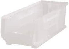 Quantum Storage - 125 Lb. Load Capacity, 23-7/8" Deep, Clear Polypropylene Hopper Stacking Bin - 9" High x 8-1/4" Wide x 23-7/8" Long - A1 Tooling