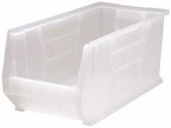 Quantum Storage - 125 Lb. Load Capacity, 23-7/8" Deep, Clear Polypropylene Hopper Stacking Bin - 10" High x 11" Wide x 23-7/8" Long - A1 Tooling