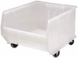 Quantum Storage - 125 Lb. Load Capacity, 23-7/8" Deep, Clear Polypropylene Hopper Stacking Bin - 12" High x 18-1/4" Wide x 23-7/8" Long - A1 Tooling