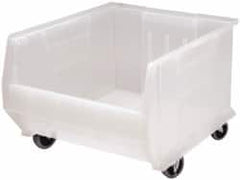 Quantum Storage - 125 Lb. Load Capacity, 23-7/8" Deep, Clear Polypropylene Hopper Stacking Bin - 11" High x 16-1/2" Wide x 23-7/8" Long - A1 Tooling