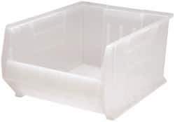 Quantum Storage - 125 Lb. Load Capacity, 23-7/8" Deep, Clear Polypropylene Hopper Stacking Bin - 12" High x 18-1/4" Wide x 23-7/8" Long - A1 Tooling