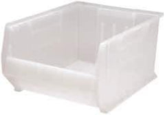 Quantum Storage - 125 Lb. Load Capacity, 23-7/8" Deep, Clear Polypropylene Hopper Stacking Bin - 12" High x 18-1/4" Wide x 23-7/8" Long - A1 Tooling