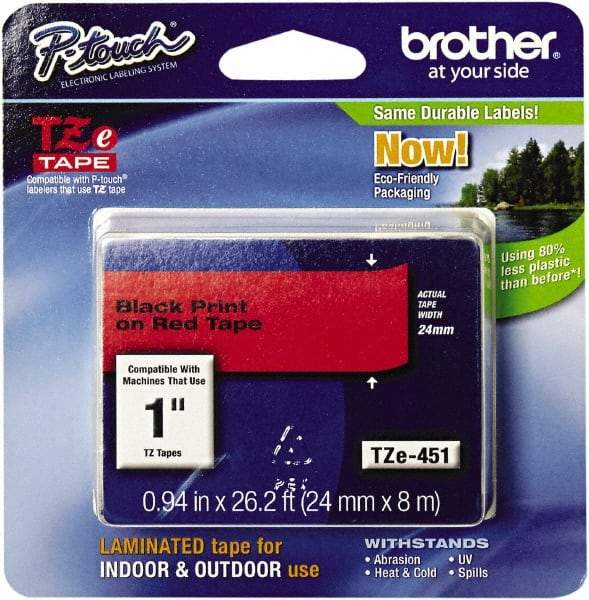 Brother - 1" Wide, Red Tape Cassette - For Label Maker - A1 Tooling