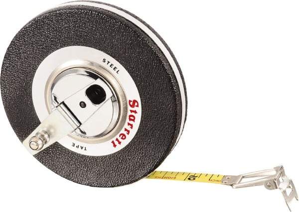 Starrett - 50' x 3/8" Yellow Blade Tape Measure - 1/8" Graduation, L5 Graduation Style, Black Case - A1 Tooling