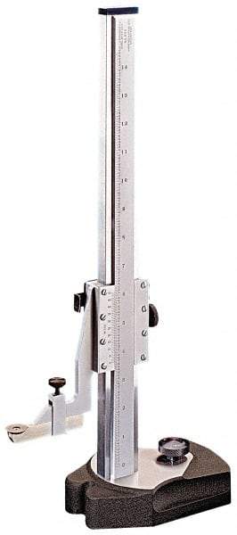 Starrett - 0 to 24 Inch Measurement, 0.001 Inch Graduation, Vernier Height Gage - Satin Chrome Finish, 7-1/2 Inch Long x 4-1/2 Inch Wide - A1 Tooling