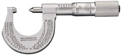 Starrett - 0 to 25mm Range, Mechanical Screw Thread Micrometer - Plain Thimble, 0.01mm Graduation, 0.0002" Accuracy - A1 Tooling