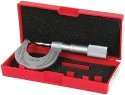 Starrett - Mechanical, 0 to 1 Inch Measurement, Satin Chrome Finish Carbide Face Ball Anvil Micrometer - 0.001 Inch Graduation - A1 Tooling