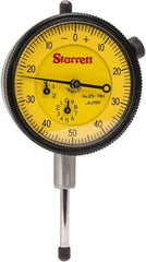 Starrett - 25mm Range, 0-50-0 Dial Reading, 0.01mm Graduation Dial Drop Indicator - 2-1/4" Dial, 1mm Range per Revolution - A1 Tooling