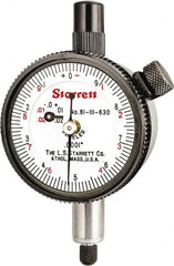 Starrett - 0.025" Range, 0-10 (Continuous), 0-5-0 (Balanced) Dial Reading, 0.0001" Graduation Dial Drop Indicator - 1-11/16" Dial, 0.01" Range per Revolution, Revolution Counter - A1 Tooling