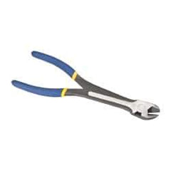 Irwin - 11" OAL, 1" Jaw Length x 1-1/8" Jaw Width, Long Nose Side Cutting Pliers - Serrated Jaw, Dipped Vinyl Handles, Diagonal Grip - A1 Tooling