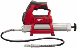 Milwaukee Tool - 8,000 Max psi, Flexible Battery-Operated Grease Gun - 14 oz (Cartridge) & 16 oz (Bulk) Capacity, 1/8 Thread Outlet, 3-Way, Bulk, Cartridge & Suction Fill, Includes Grease Coupler - A1 Tooling