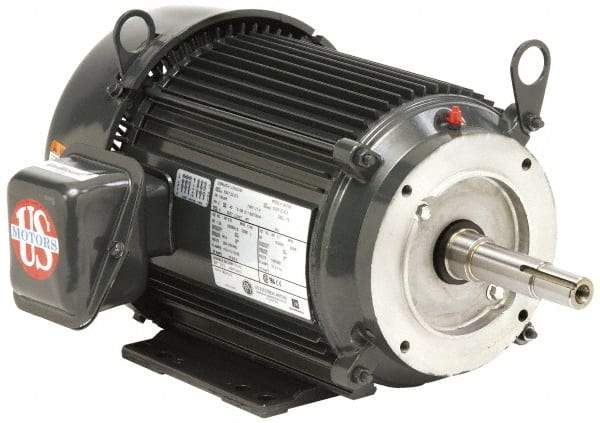 US Motors - 1/3 hp, TEFC Enclosure, No Thermal Protection, 3,500 RPM, 208-230/460 Volt, 60 Hz, Three Phase Standard Efficient Motor - Size 56 Frame, C-Face Mount, 1 Speed, Ball Bearings, 1.5-1.4/0.7 Full Load Amps, F Class Insulation, Reversible - A1 Tooling