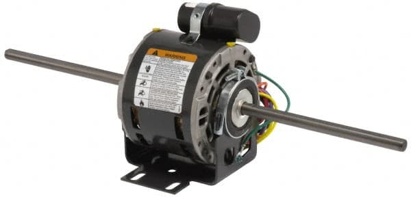 US Motors - 1/4 hp, OPAO Enclosure, Auto Thermal Protection, 1,075 RPM, 277 Volt, 60 Hz, Single Phase Permanent Split Capacitor (PSC) Motor - Size 48YZ Frame, Stud Mount, 3 Speed, Sleeve Bearings, 1.5 Full Load Amps, A Class Insulation, CCW Lead End - A1 Tooling