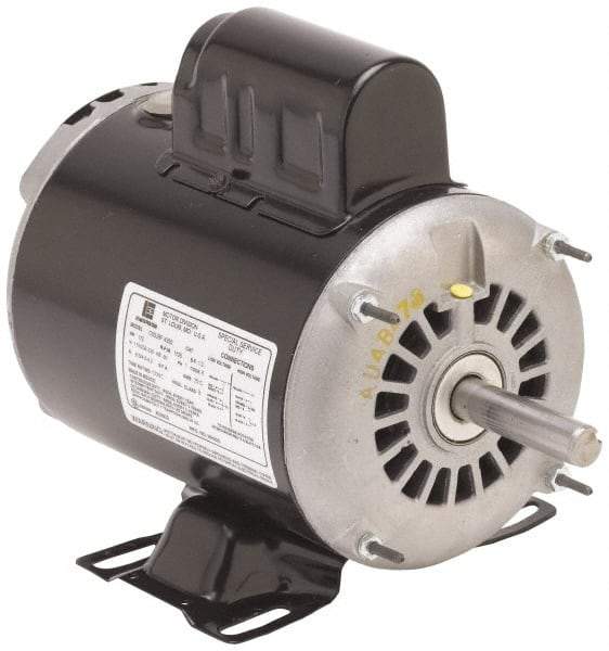 US Motors - 5 hp, ODP Enclosure, No Thermal Protection, 1,740 RPM, 230 Volt, 60 Hz, Single Phase Permanent Split Capacitor (PSC) Motor - Size 215 Frame, Rigid Mount, 1 Speed, Ball Bearings, 22 Full Load Amps, F Class Insulation - A1 Tooling